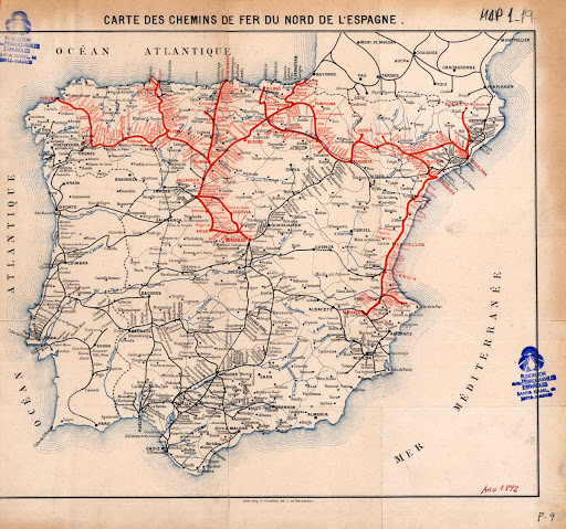 Map Of Chemins De Fer Du Nord De L Espagne 70 10 Francisco Atienza Y Cobos Google Arts Culture