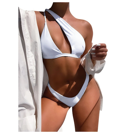Title 3, Solid Color One Shoulder Sexy Bikini
