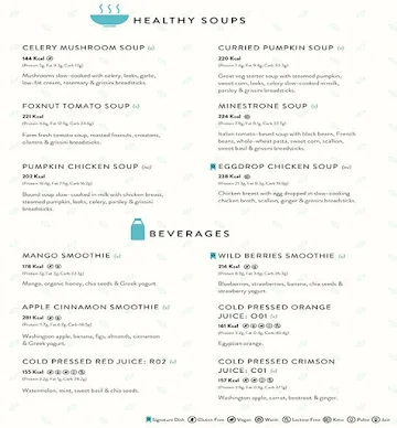 Salad Days menu 