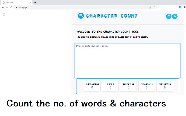 Character Count Tool chrome extension