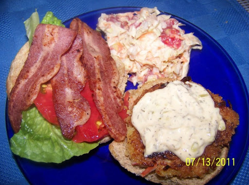 Crabcake/Bacon Sandwich