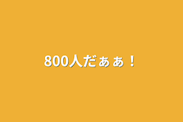 800人だぁぁ！