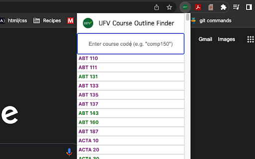 UFV Course Outline Finder