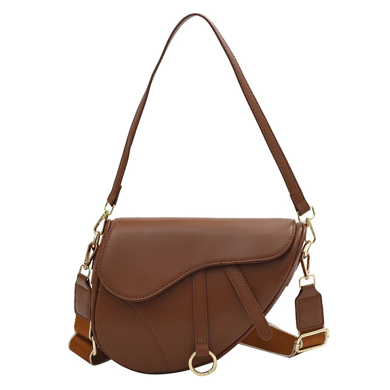 Mode crossbody zadeltas in effen kleur, ideaal voor één schouder. Stijlvol en praktisch voor dagelijks gebruik, biedt ruimte voor essentials.