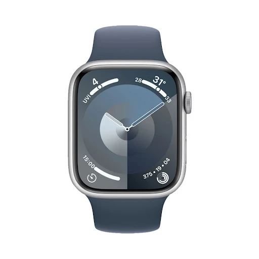 Đồng hồ Apple Watch Series 9 GPS 45mm Silver (Vỏ Nhôm Dây Silicone - S/M) (MR9D3SA/A)