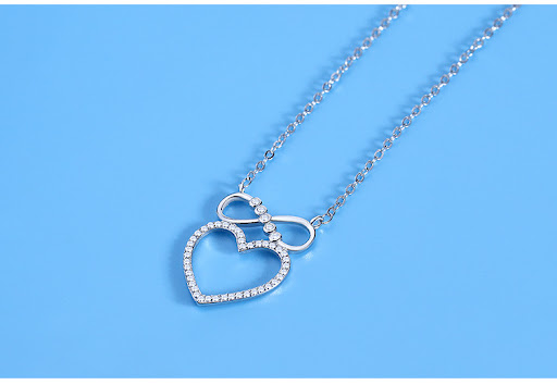 Title 5, Heart-shaped Bow Zircon Pendant Clavicle Chain ...
