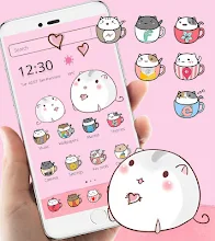 無料かわいいキティのテーマカップ猫の壁紙 Kawaii Kitty Cup Cat Google Play のアプリ