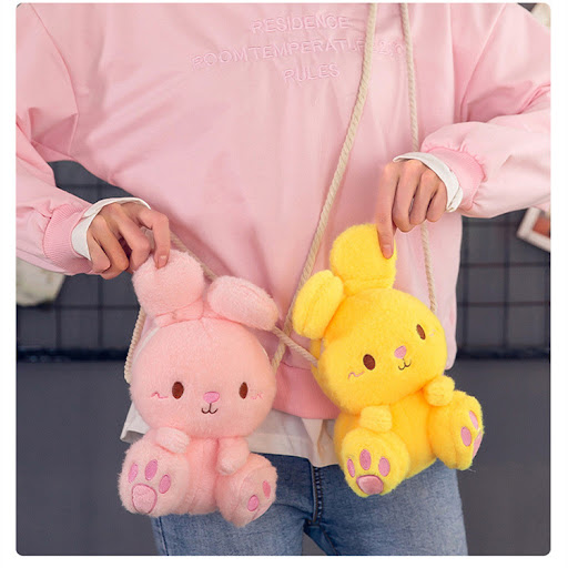 Title 1, Cartoon cute plush rabbit childrens shoulder b...