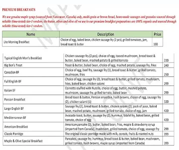 Maple And Olive menu 