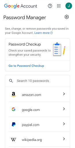 Screenshot G Password Manager