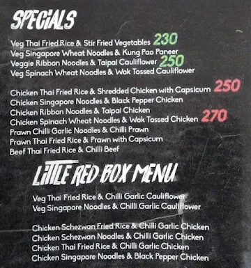 The Red Box menu 