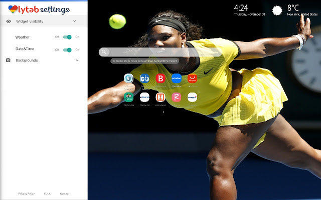 Serena Williams Theme New Tab