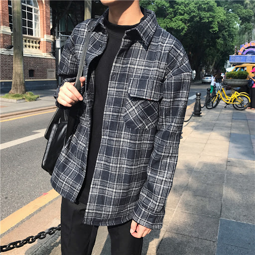 Title 2, Korean Style Loose Long-sleeved Shirts for Men ...
