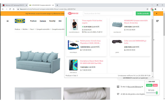MyPrice.ro: Price alert & Price tracker chrome extension