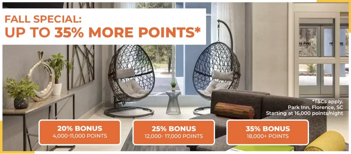 Promotion for the sale of Choice Privilege points with a bonus of up to 35%