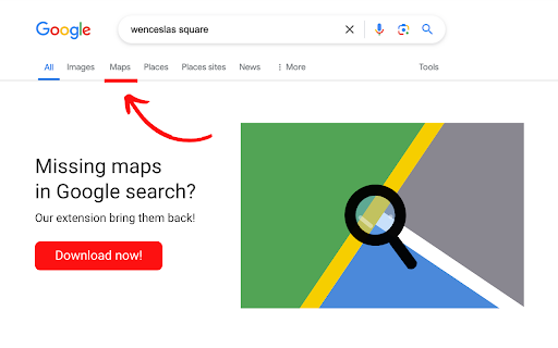 Google Maps Button Search