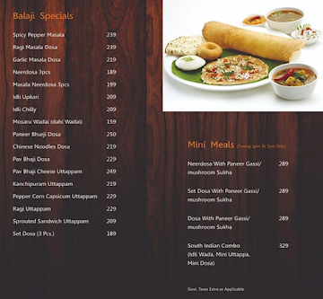 Balaji Pure Veg menu 