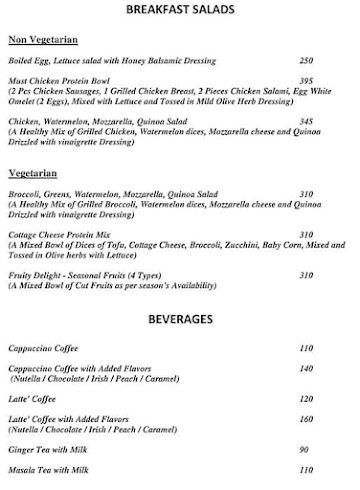 Breakfast Bistro menu 