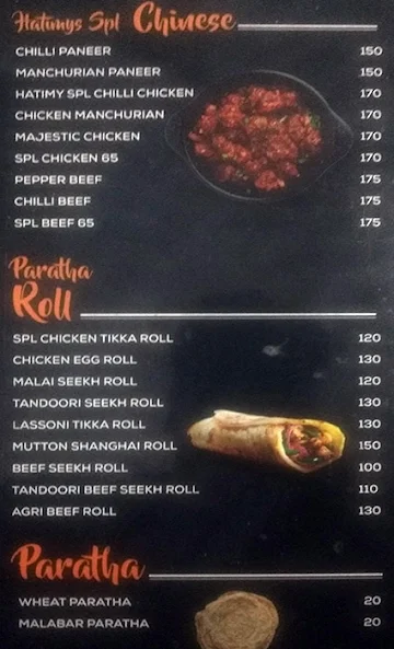 Hatimy's menu 