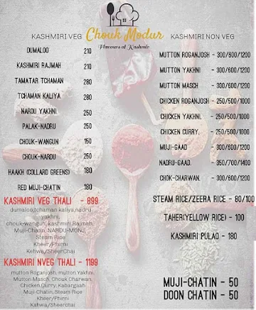 Chouk Modur menu 