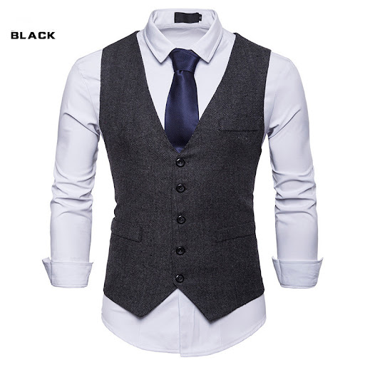 Title 4, Mens European-style single-breasted wool vest ...