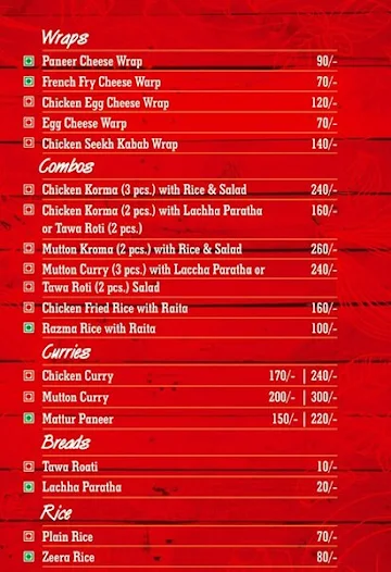 Hometown Wraps N Curries menu 