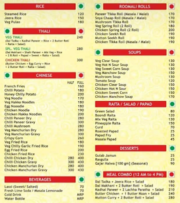 Punjabi Food Inn menu 