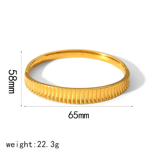 Title 12, 18K Gold Open Titanium Steel Bracelet for Girls...