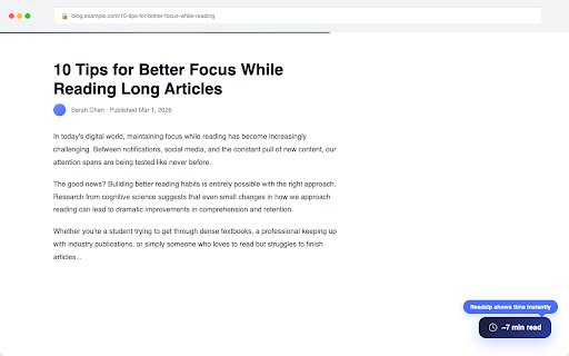 Readzip — Reading Time & Speed Tracker screenshot 1
