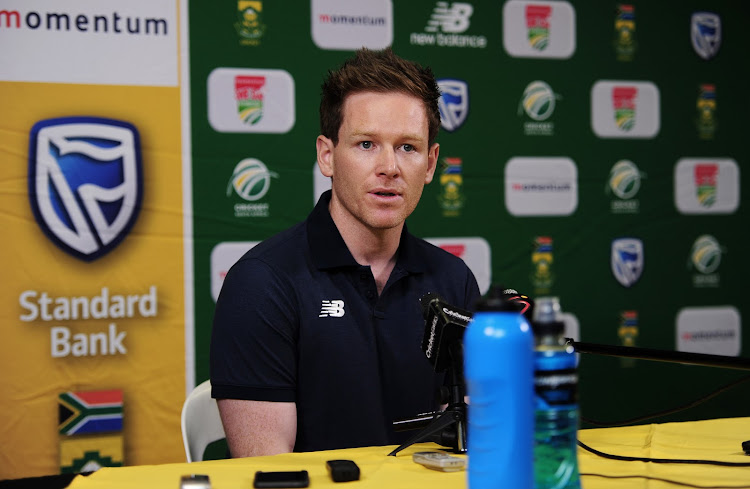 England captain Eoin Morgan chats to media at Newlands on February 3 2020.