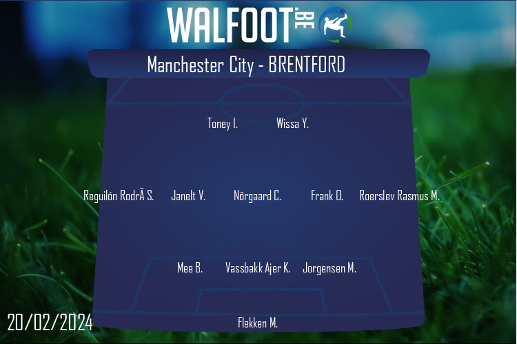 Composition Brentford | Manchester City - Brentford (20/02/2024)