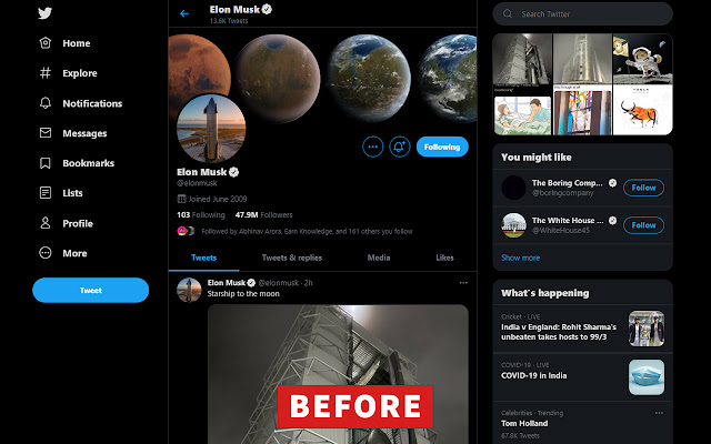 Clean Twitter chrome extension