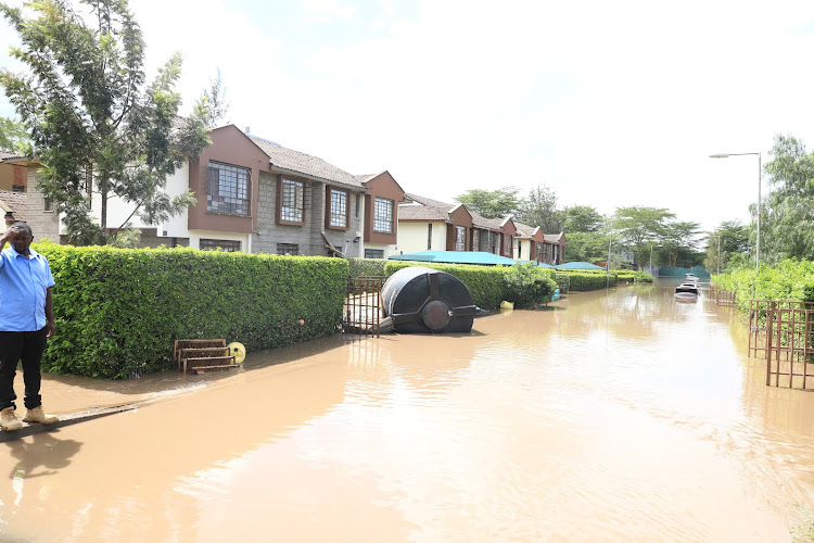 A flooded estate in Athi River, Machakos on April 24, 2024.