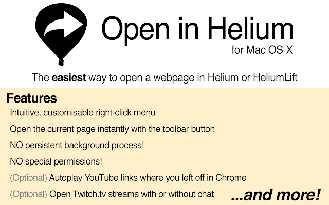 Open in Helium chrome extension