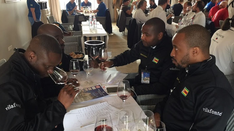 Team Zimbabwe at the World Blind Wine Tasting in France.