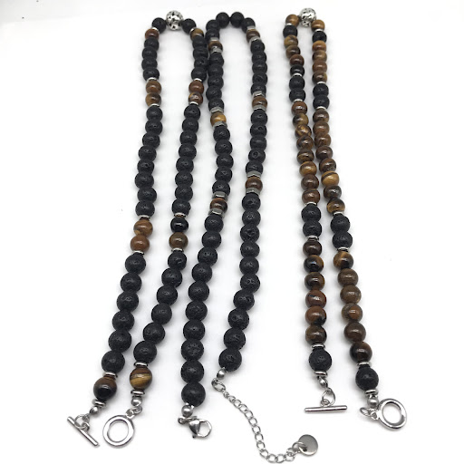 Title 4, Fashion Natural Stone Geometric Stainless Steel...