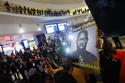 Fans gathered to welcome Black Coffee home. Picture: Alaister Russell/The Sunday Times