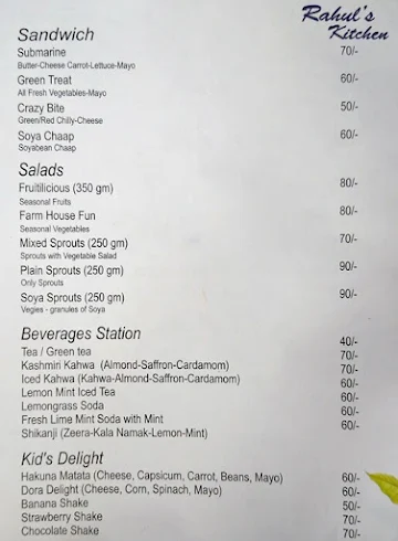 Rahul's Kitchen menu 