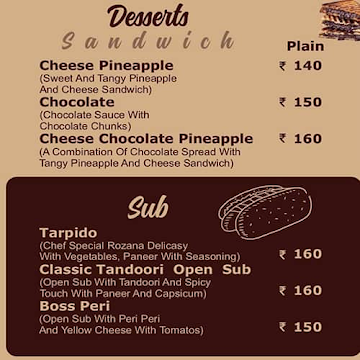 Shakti - The Sandwich Shop menu 