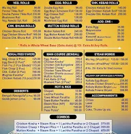 Bengal Junction menu 1