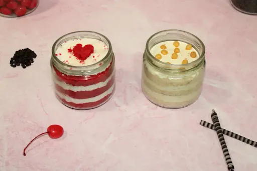 Red Velvet + Butterscotch Jar Cake