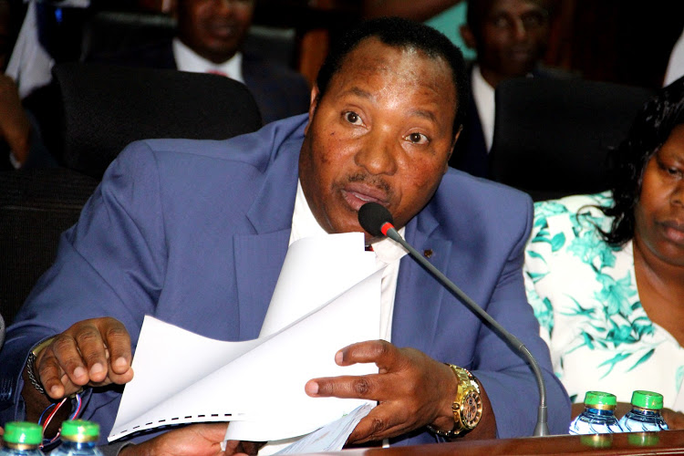 Former Kiambu Governor Ferdinand Waititu during a past Senate hearing.