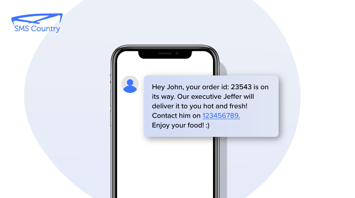 SMS templates for restaurants updating customers on food orders