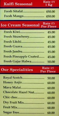 Gupta Dolly Kulfi & Icecream menu 1