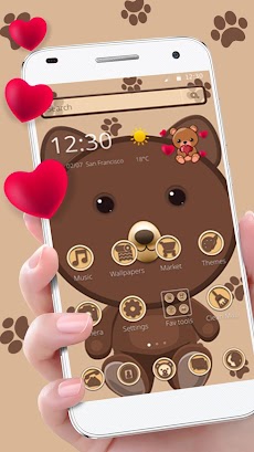 Cute Brown Bear Themeのおすすめ画像2