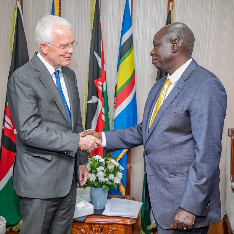 The Church of Christ of Latter-Day Saints President Russel Ballard and Deputy President Rigathi Gachagua on January 25.