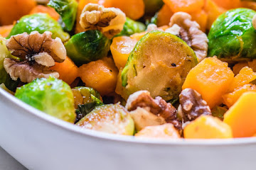 Roasted Brussels Sprouts and Butternut Squash