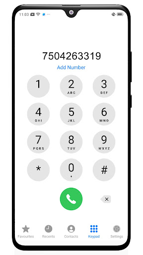 Screenshot iCall Screen: iOS Phone Dialer