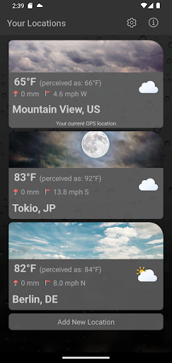 Screenshot Unicorn Weather