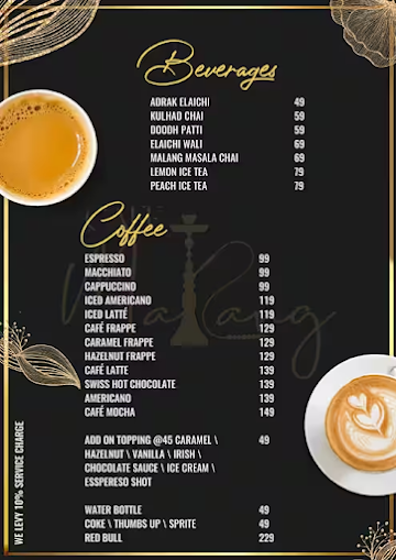 Cafe Malang menu 